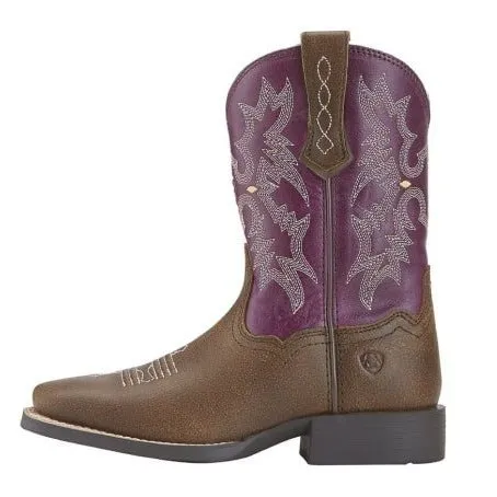 Ariat Girl's Cowgirl Boot 8" Tombstone Wide Square Toe