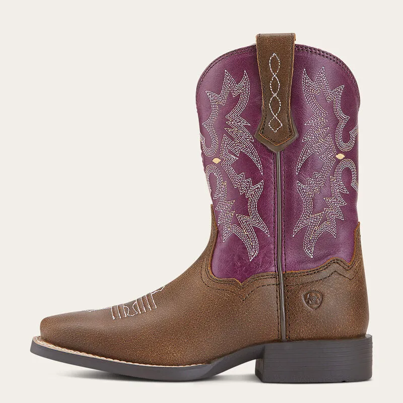 Ariat Kid’s Tombstone Bomber/Plum Square Toe