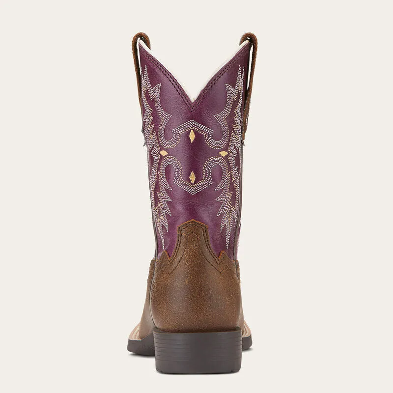 Ariat Kid’s Tombstone Bomber/Plum Square Toe