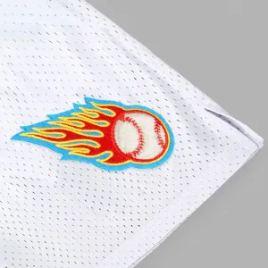 Baseball On Fire Patch Shorts - 7"