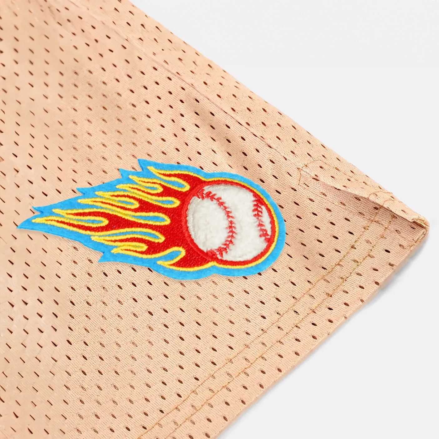 Baseball On Fire Patch Shorts - 7"