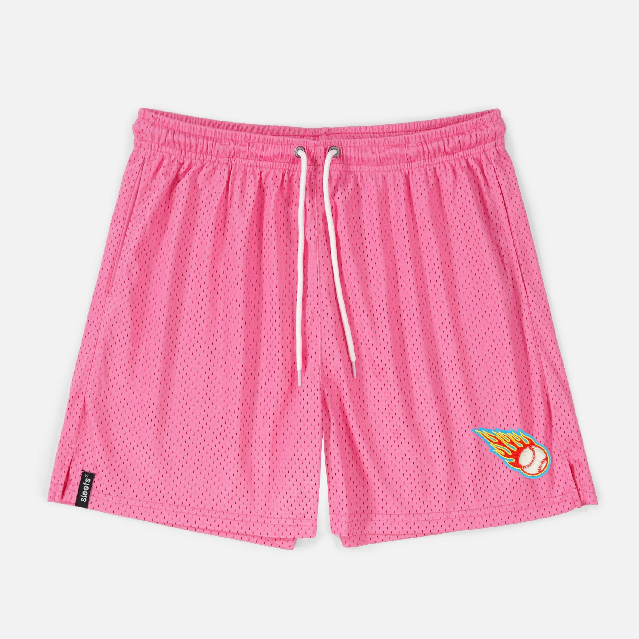 Baseball On Fire Patch Shorts - 7"