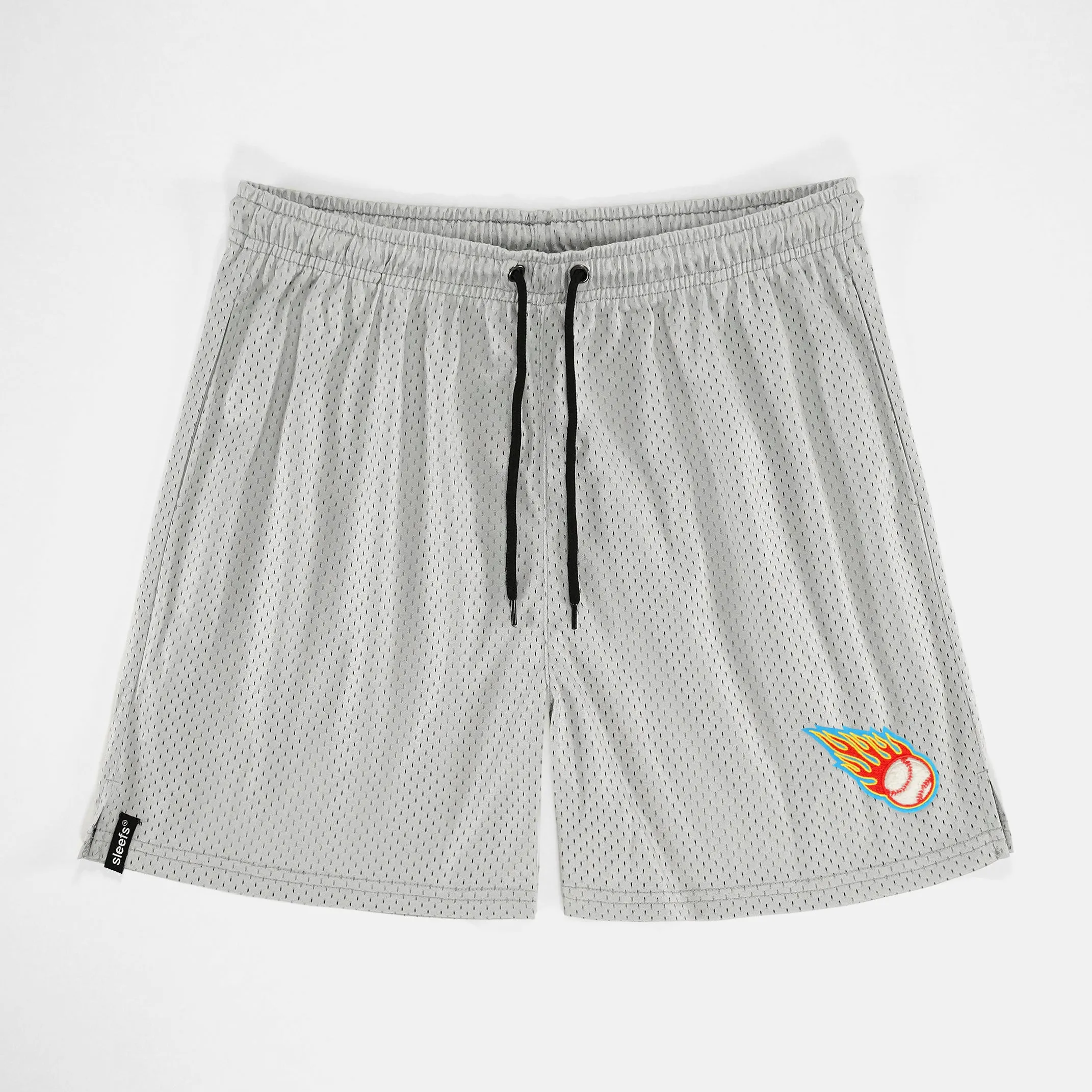 Baseball On Fire Patch Shorts - 7"