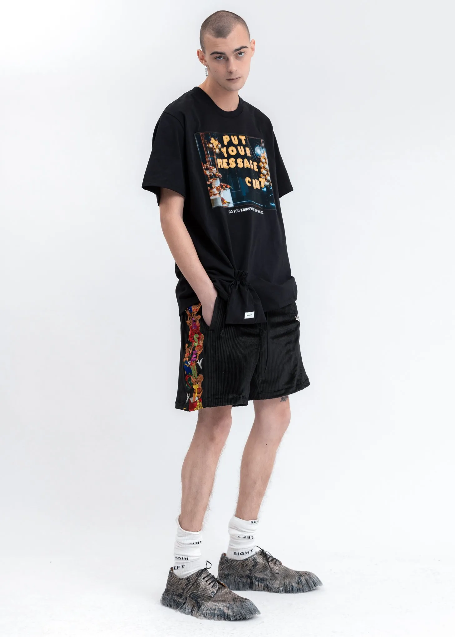 Black Chaos Embroidery Comfy Shorts