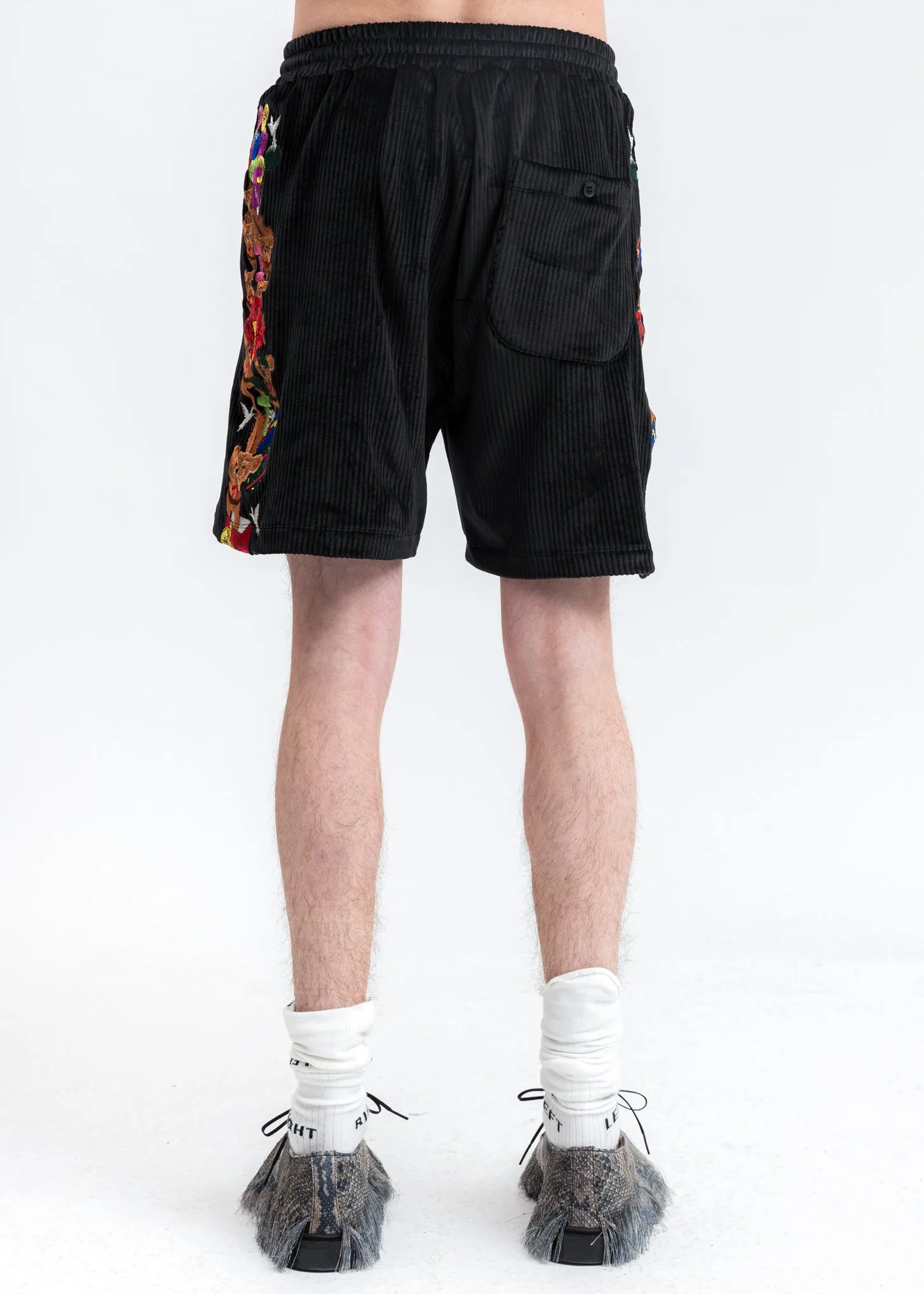 Black Chaos Embroidery Comfy Shorts