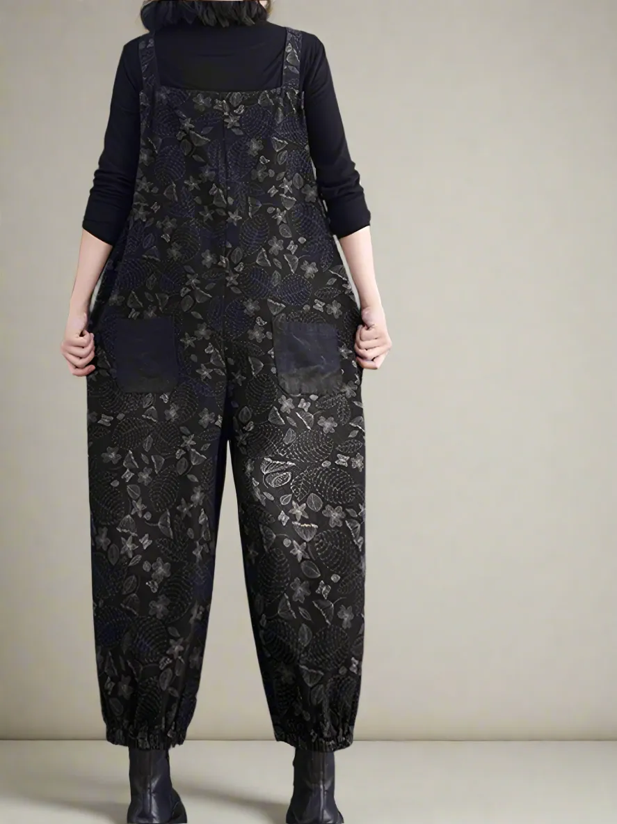 Casual Printed Overalls Dungarees