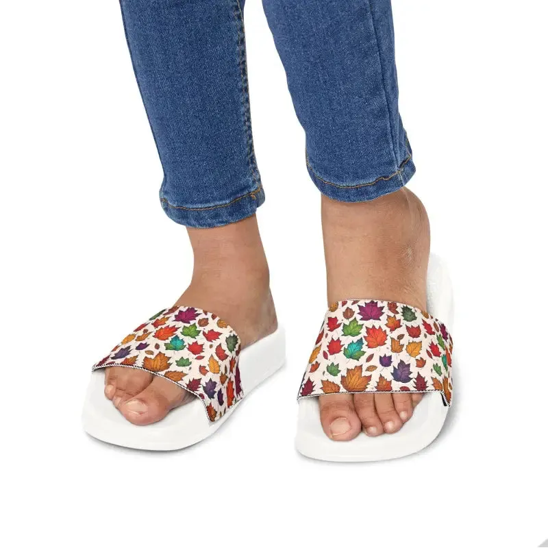 Chic Autumn Leaves Slide Sandals for Happy Feet