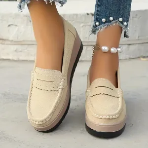 Damesschoenen met plateauzool - Comfortabele instappers met antislipzool