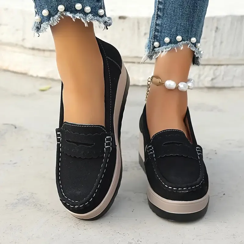 Damesschoenen met plateauzool - Comfortabele instappers met antislipzool