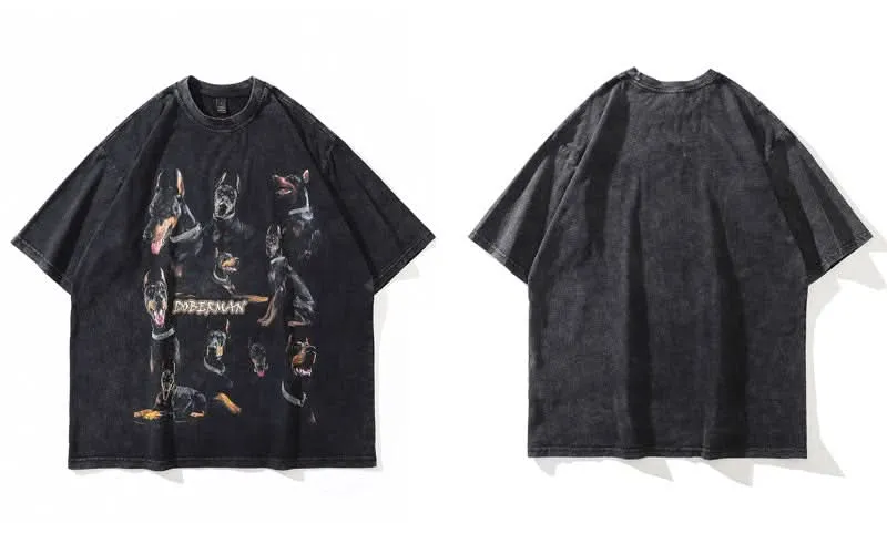 Doberman Graphic Tee | Distressed for Men