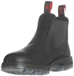 Easy Escape, 6" Slip-On Black Leather Boots, Steel Toe, UK Size 10-by-REDBACK BOOTS