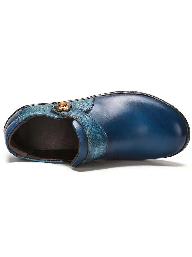 Felicity Vintage Genuine Leather Comfy Flat Shoes