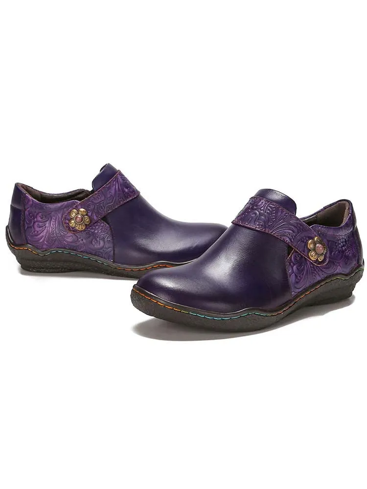 Felicity Vintage Genuine Leather Comfy Flat Shoes