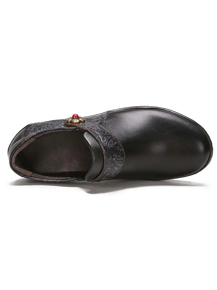 Felicity Vintage Genuine Leather Comfy Flat Shoes