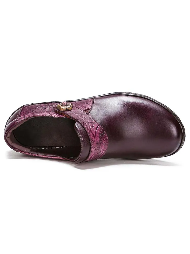 Felicity Vintage Genuine Leather Comfy Flat Shoes