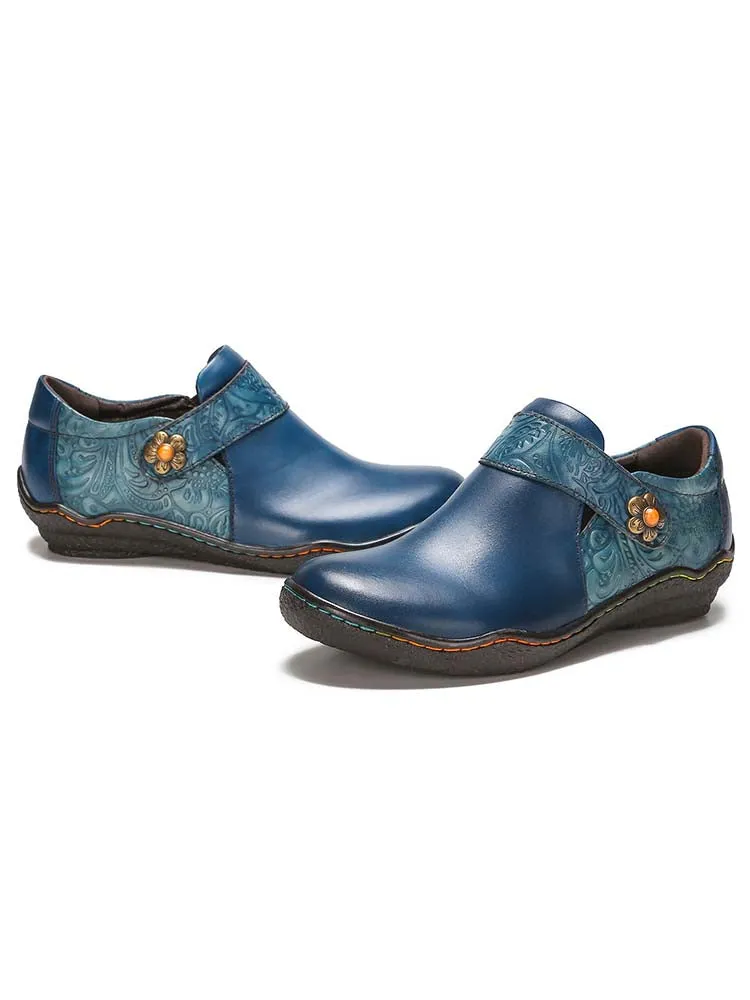 Felicity Vintage Genuine Leather Comfy Flat Shoes