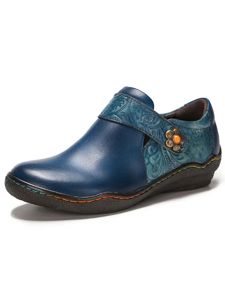 Felicity Vintage Genuine Leather Comfy Flat Shoes
