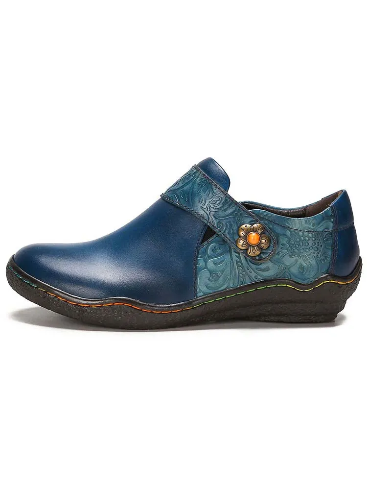 Felicity Vintage Genuine Leather Comfy Flat Shoes