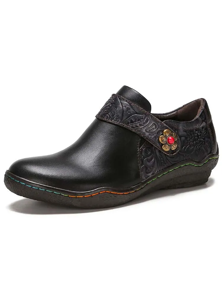 Felicity Vintage Genuine Leather Comfy Flat Shoes