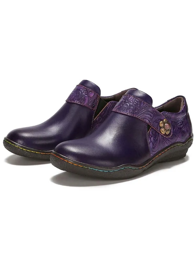 Felicity Vintage Genuine Leather Comfy Flat Shoes
