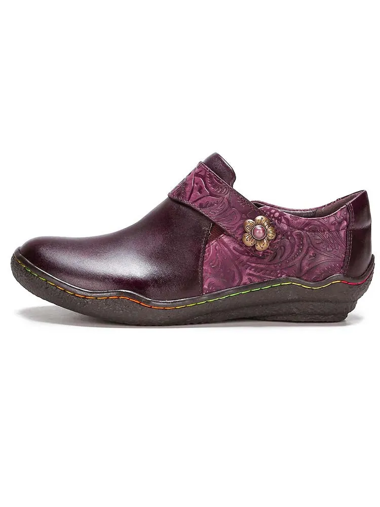 Felicity Vintage Genuine Leather Comfy Flat Shoes