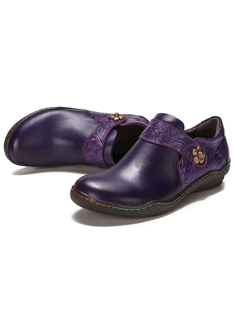 Felicity Vintage Genuine Leather Comfy Flat Shoes