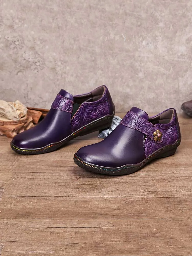 Felicity Vintage Genuine Leather Comfy Flat Shoes