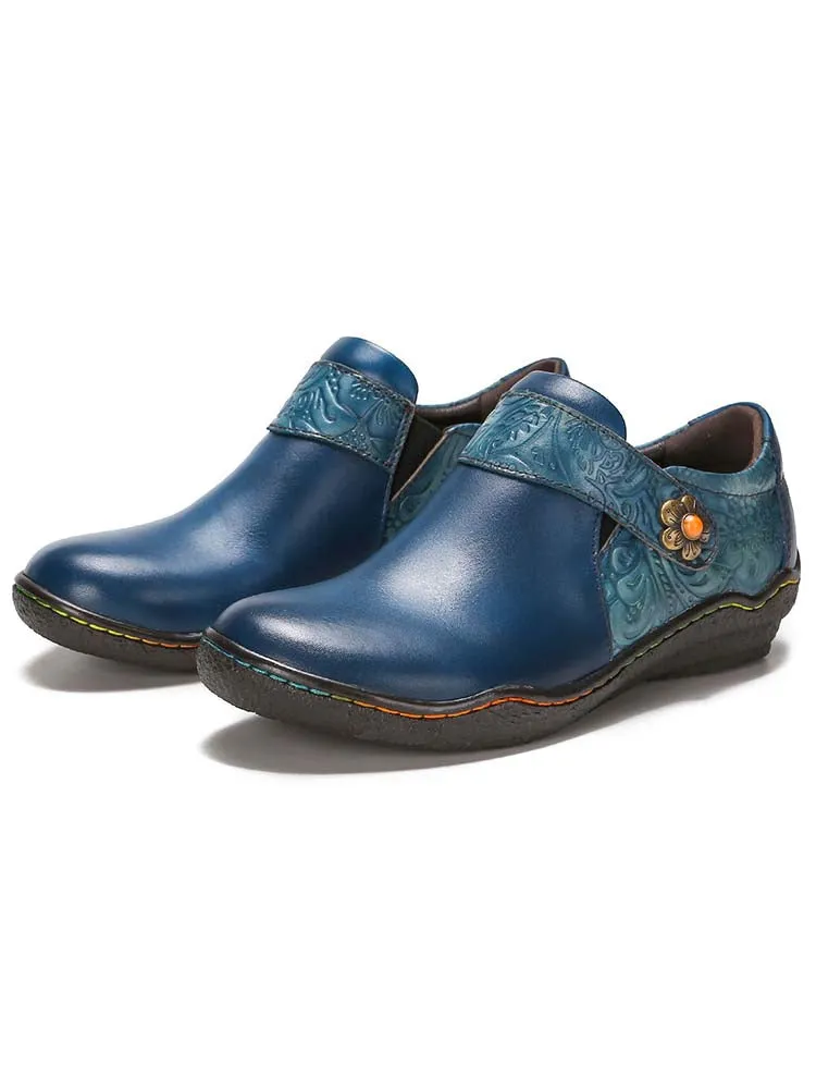 Felicity Vintage Genuine Leather Comfy Flat Shoes
