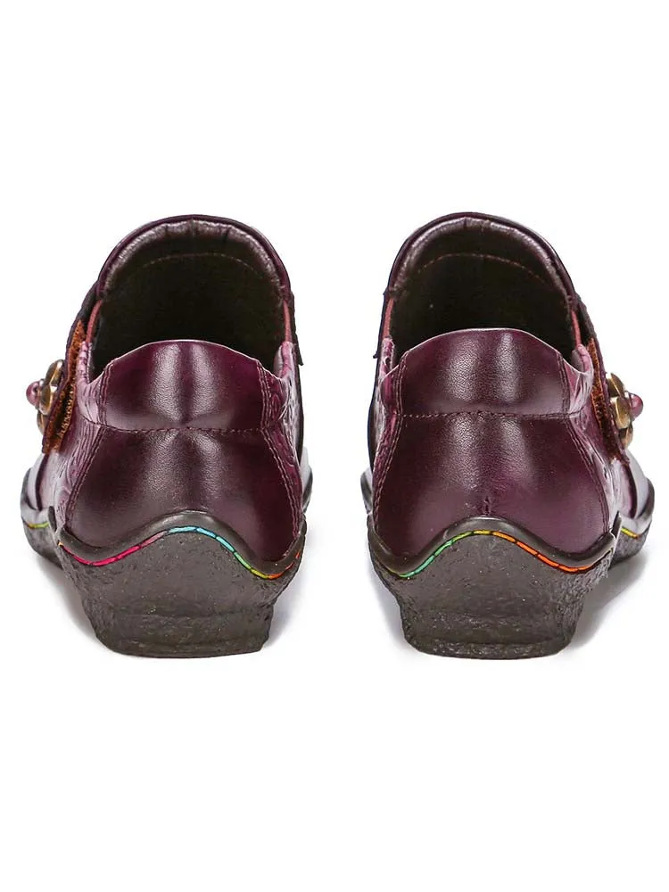 Felicity Vintage Genuine Leather Comfy Flat Shoes