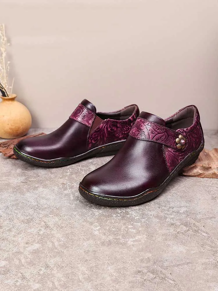 Felicity Vintage Genuine Leather Comfy Flat Shoes