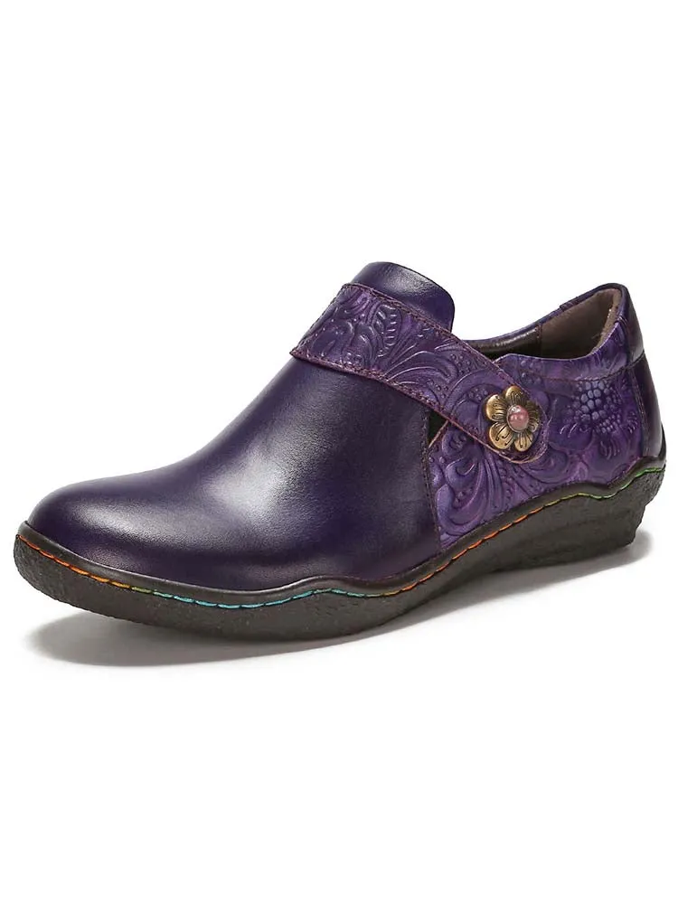 Felicity Vintage Genuine Leather Comfy Flat Shoes