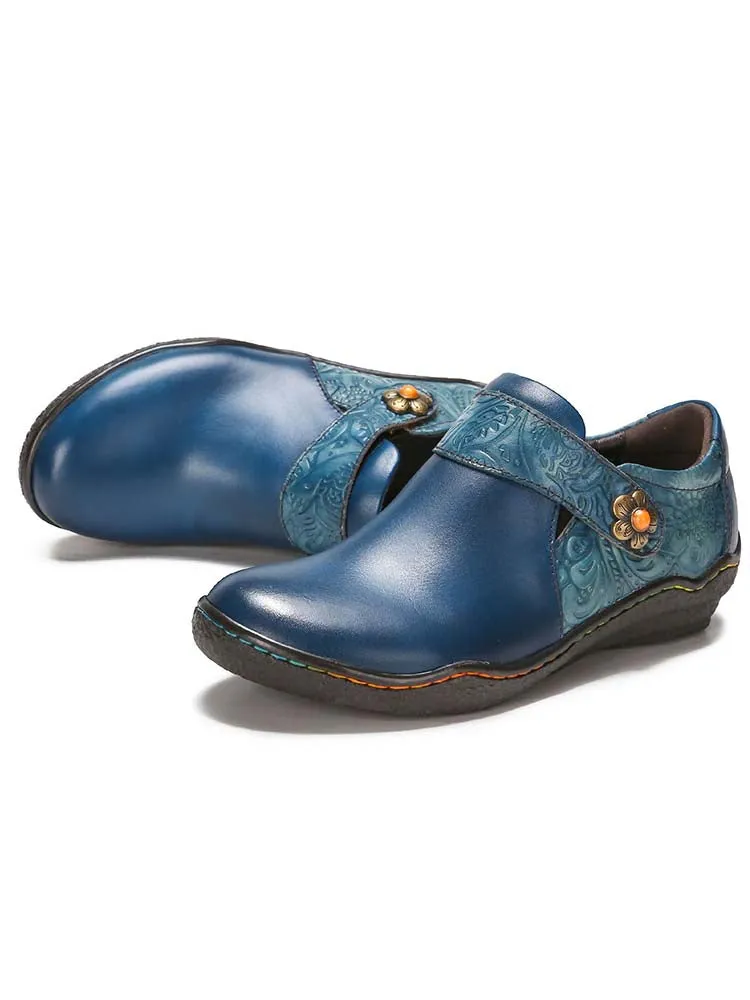Felicity Vintage Genuine Leather Comfy Flat Shoes
