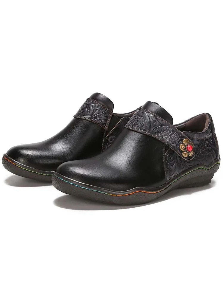 Felicity Vintage Genuine Leather Comfy Flat Shoes