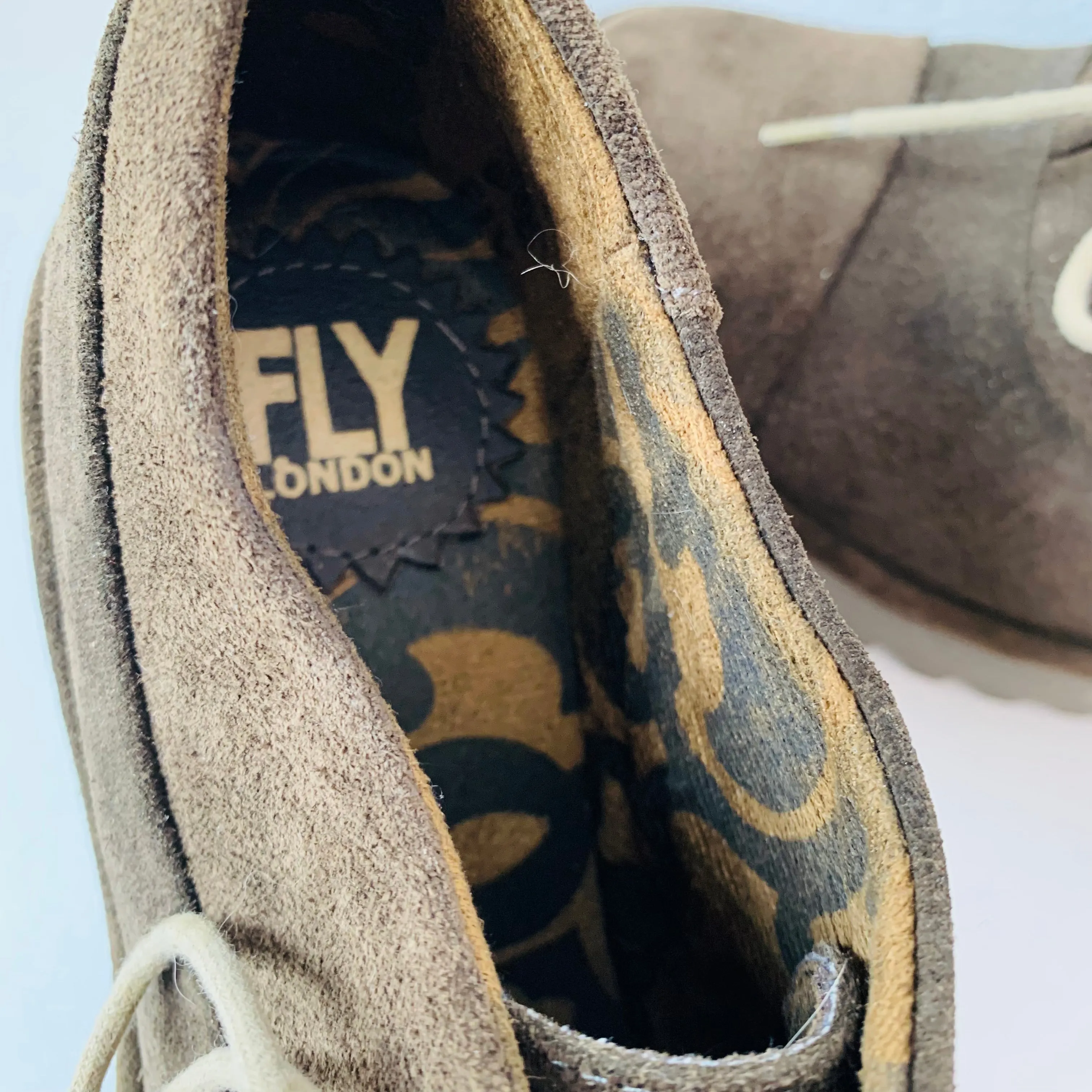 Fly London Sludge Suede Wedge Lace Up Size 38