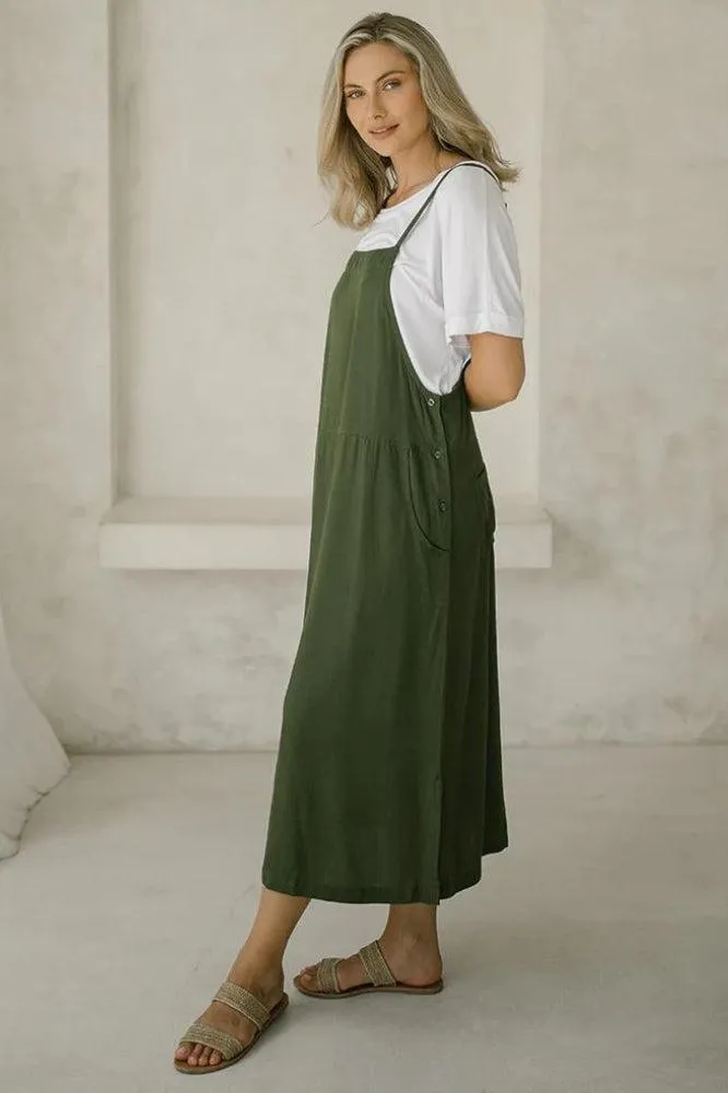 Freez Apron Dress Olive