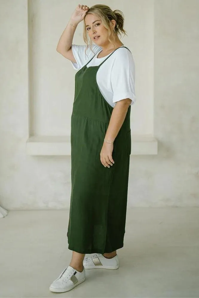 Freez Apron Dress Olive