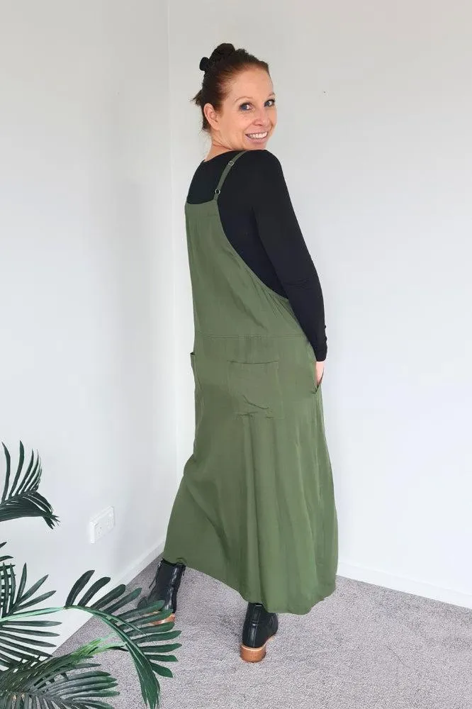 Freez Apron Dress Olive