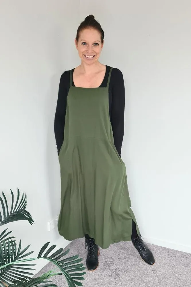 Freez Apron Dress Olive