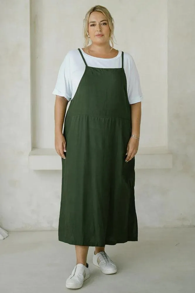 Freez Apron Dress Olive