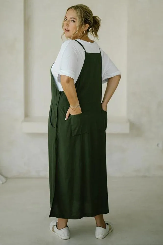Freez Apron Dress Olive