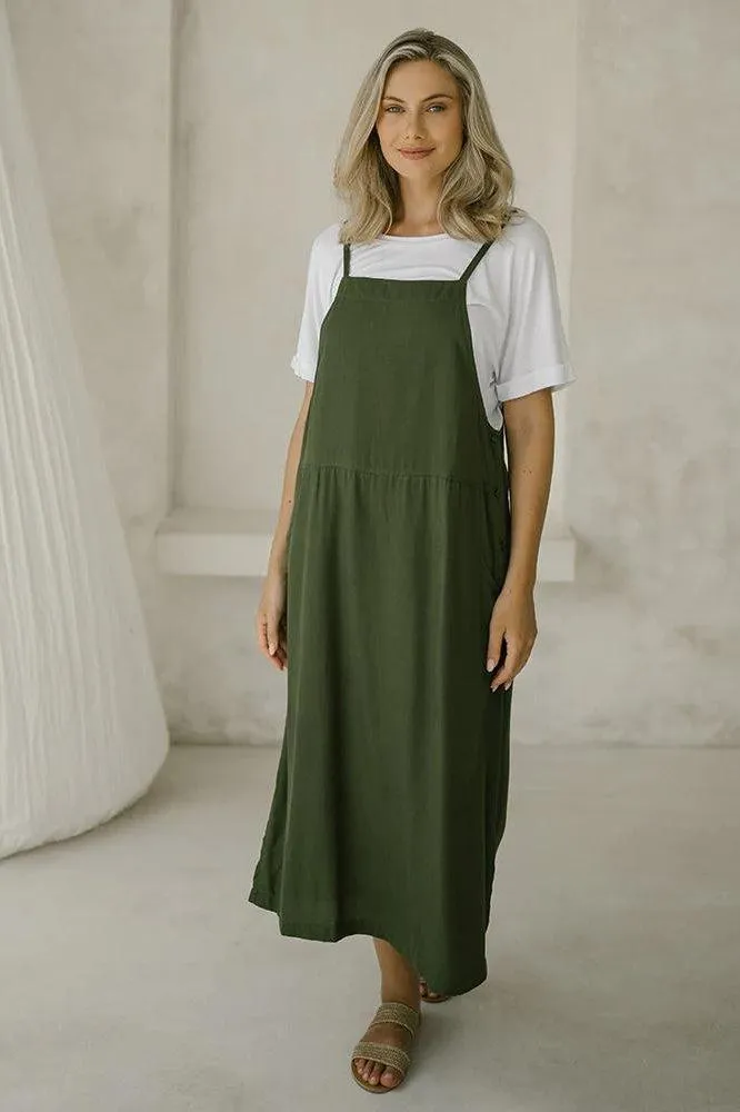 Freez Apron Dress Olive