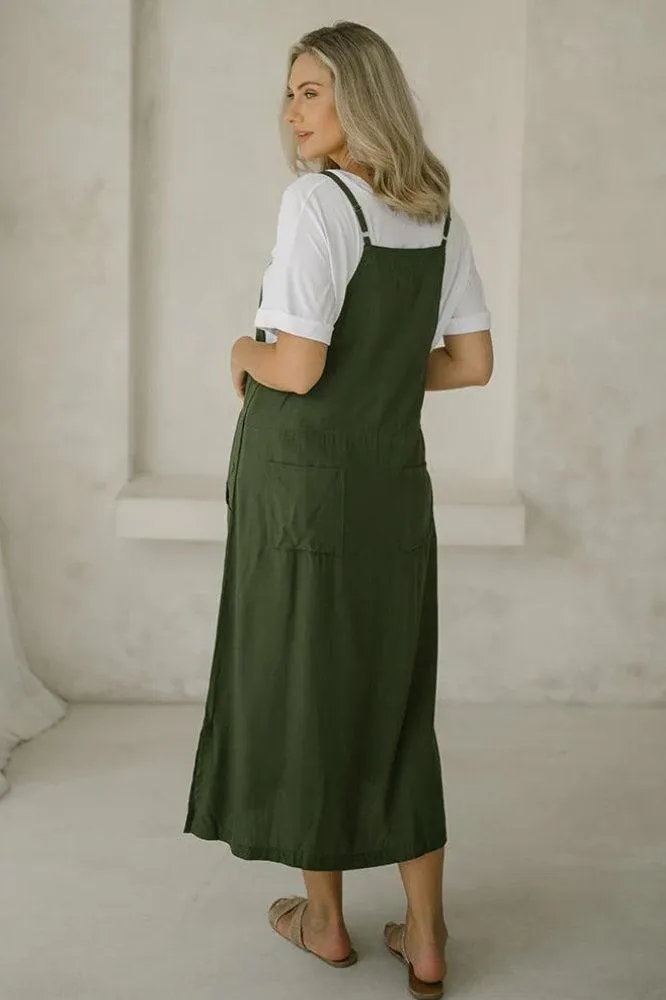 Freez Apron Dress Olive