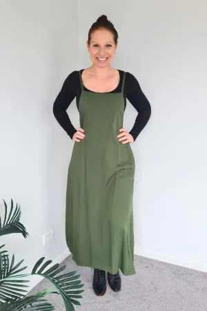 Freez Apron Dress Olive