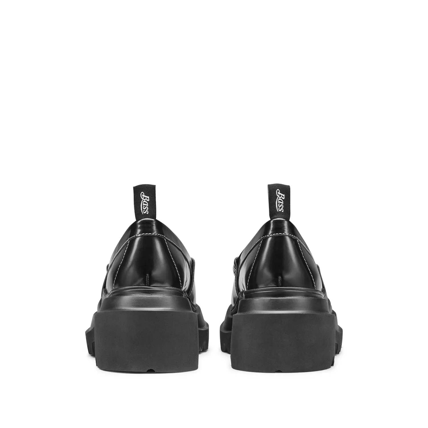 G.H. Bass Women's Platform Lug Loafer in Black