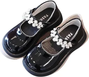 Kids Princess Shoes Baby Party Solid Color Dress Shoes Children First Walking Toddle Shoes Girls Rhinestone Marry Jane Shoes