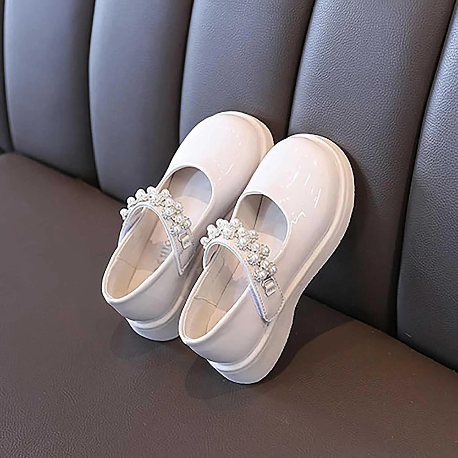 Kids Princess Shoes Baby Party Solid Color Dress Shoes Children First Walking Toddle Shoes Girls Rhinestone Marry Jane Shoes