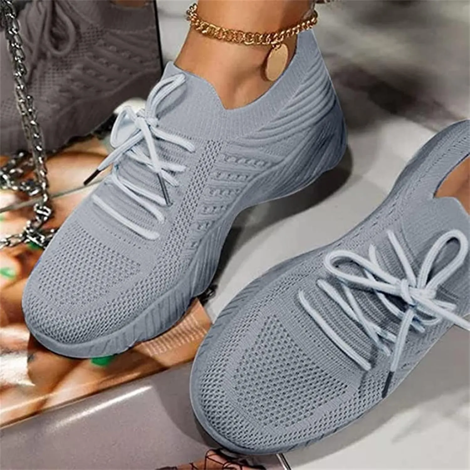 Ladmiple Sneakers For Women Trendy 2025 Slip On Running Shoes Lightweight Gym Workout Walking Tennis Shoes Fashion Sneakers