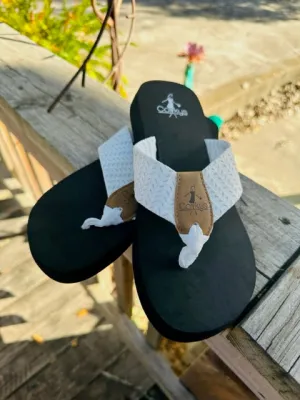 Lakeside White Weave Flip Flop