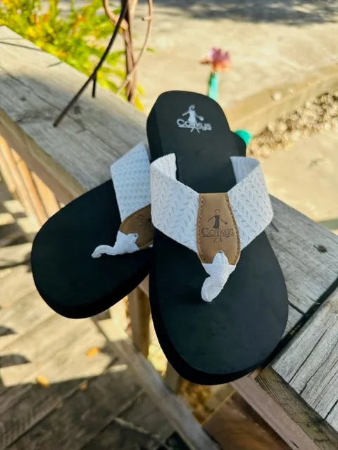 Lakeside White Weave Flip Flop