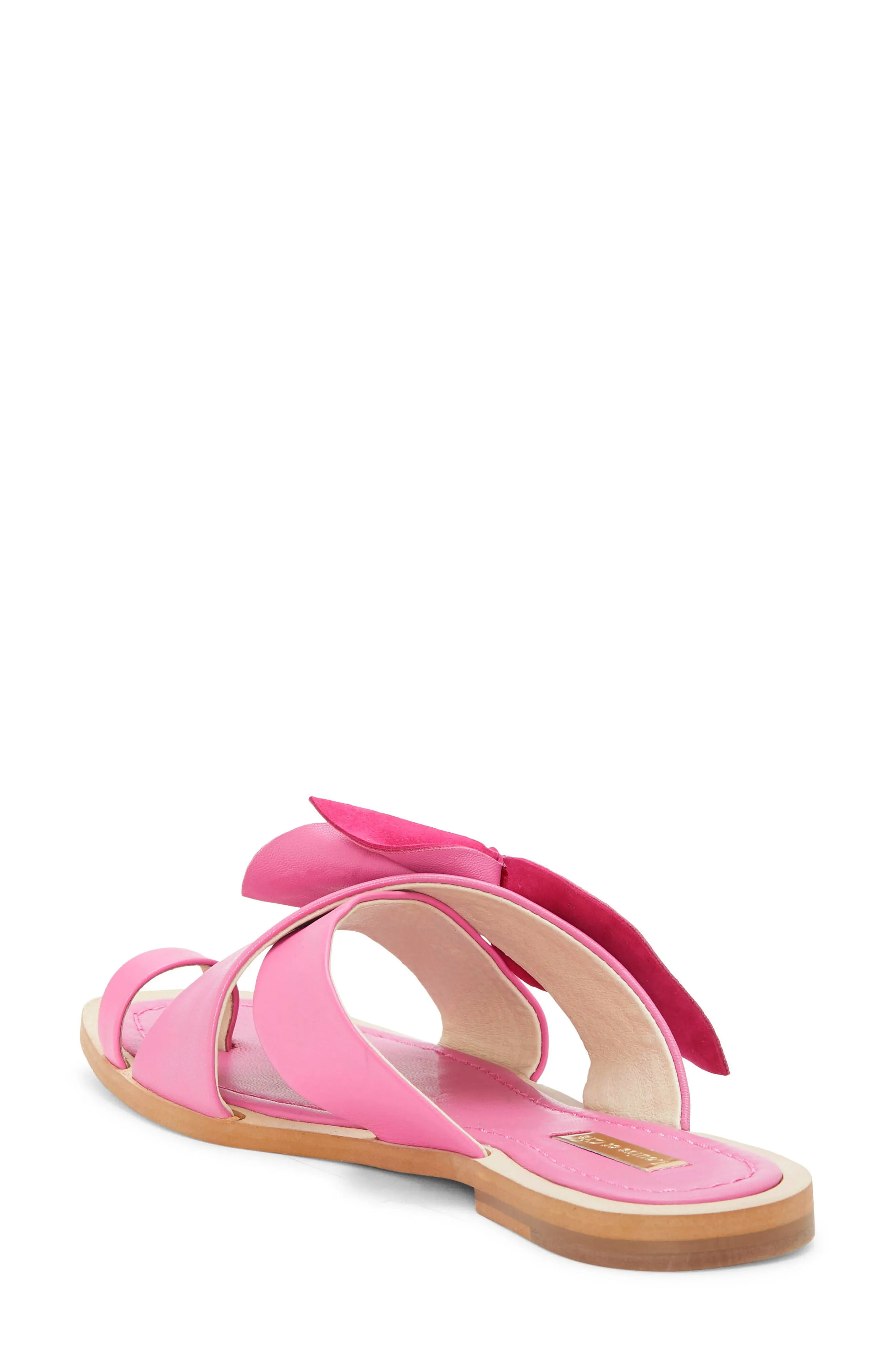 Louise Et Cie Amure Flamingo Smooth Calf Dainty Bow Toe Loop Open Toe Sandals